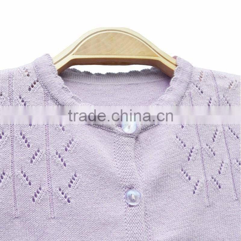 Wholesale Long sleeves Round Neck High Quality Girl Sweater Cardigan