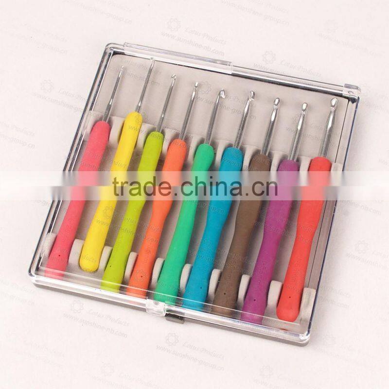 New Designed High Quality Knitting Needle 9pcs/set Soft TPR Crochet Hook Set