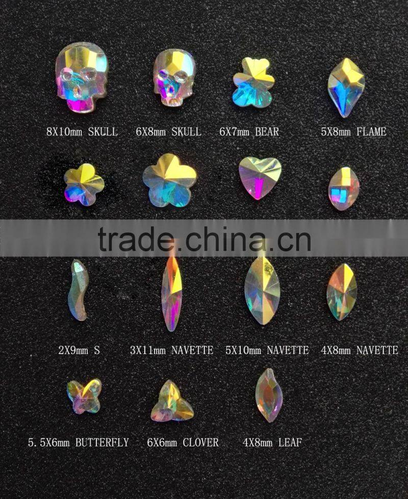 crystal AB color non hot fix flat back various shapes rhinestones