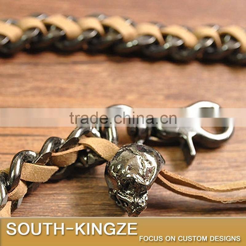 Leather and Alloy Metal Punk Style Pants Pendant
