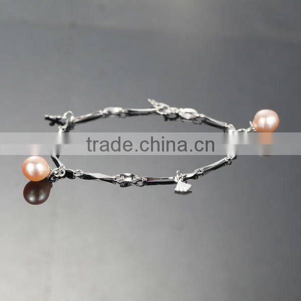 925 silver bracelet with Freshwater Pearl M3006