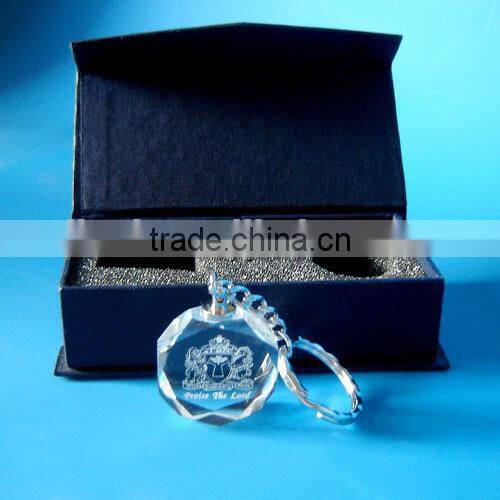 Fancy Cheap Colorful LED Crystal Keychain/Crystal Keyring/Crystal Keyholder