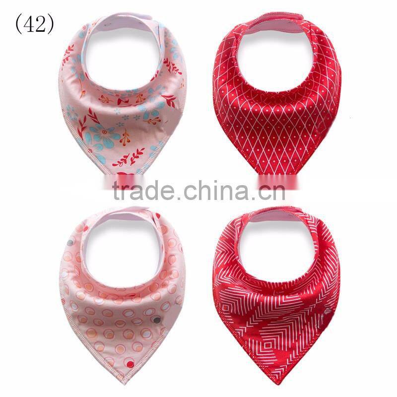 High Quality Cotton Baby Bandana Bib Plaid Organic Bamboo Terry Cloth Bib Drool Triangle
