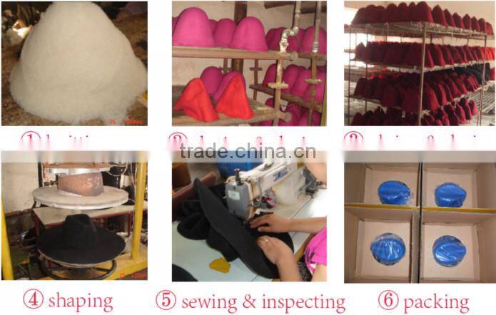 XJ01151 Custom wool felt hat fashion steampunk wool felt top hat