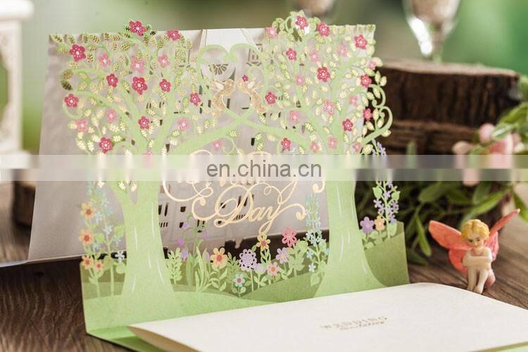 New Arrival 6026 Love Tree Fairy Castle Wedding Invitation Cards