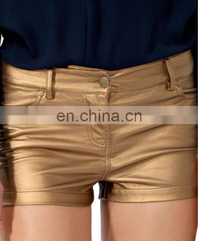 Metallic Faux Leather Shorts CSS0065