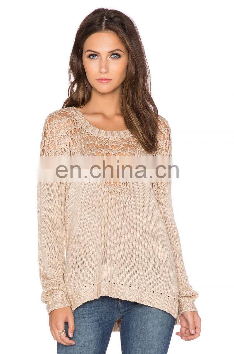 New Model Latest Designs Hand Knitted Woman Sweater