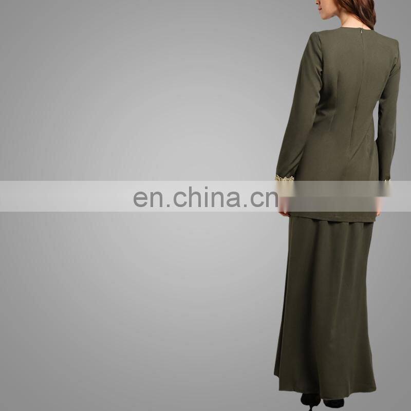 High Quality Newest Models Abaya Beautiful Embellished Malaysia Fashion Baju Kurung Muslim Women Dress