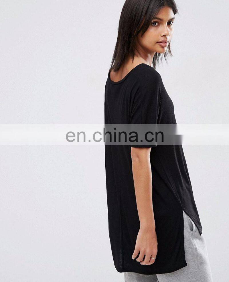 custom fashion printing ladies tight long t-shirts women