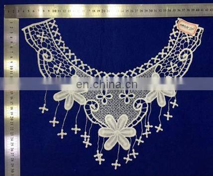 Flower Embroidered Collar Hollow With Pearl Decorative Neckline