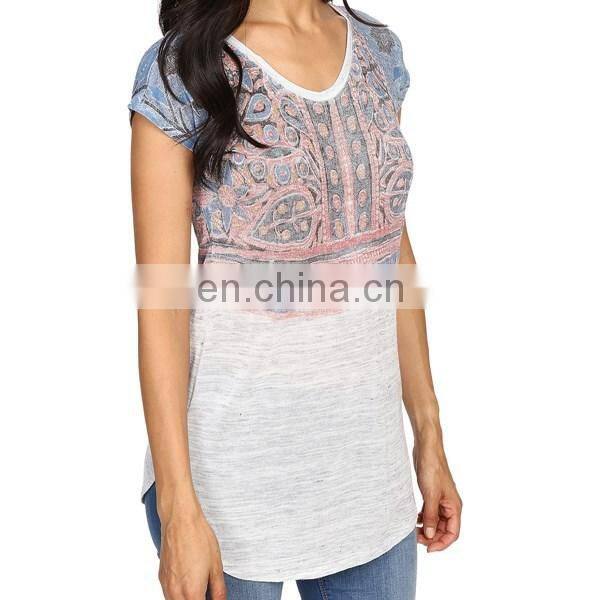 factory custom high quality extra long 3d sublimated printing softextile t shirt