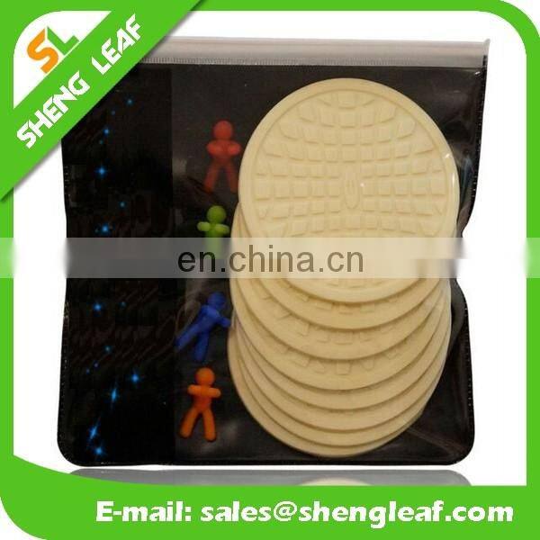 Custom soft round rubber pvc coaster