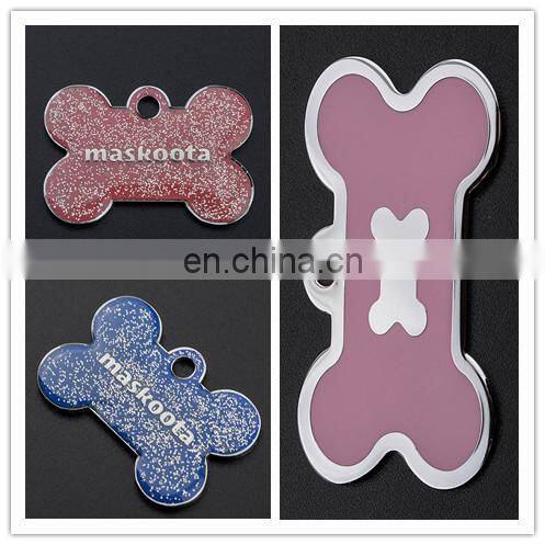custom OEM/ODM wholesale metal lovely pink diamond dog tags