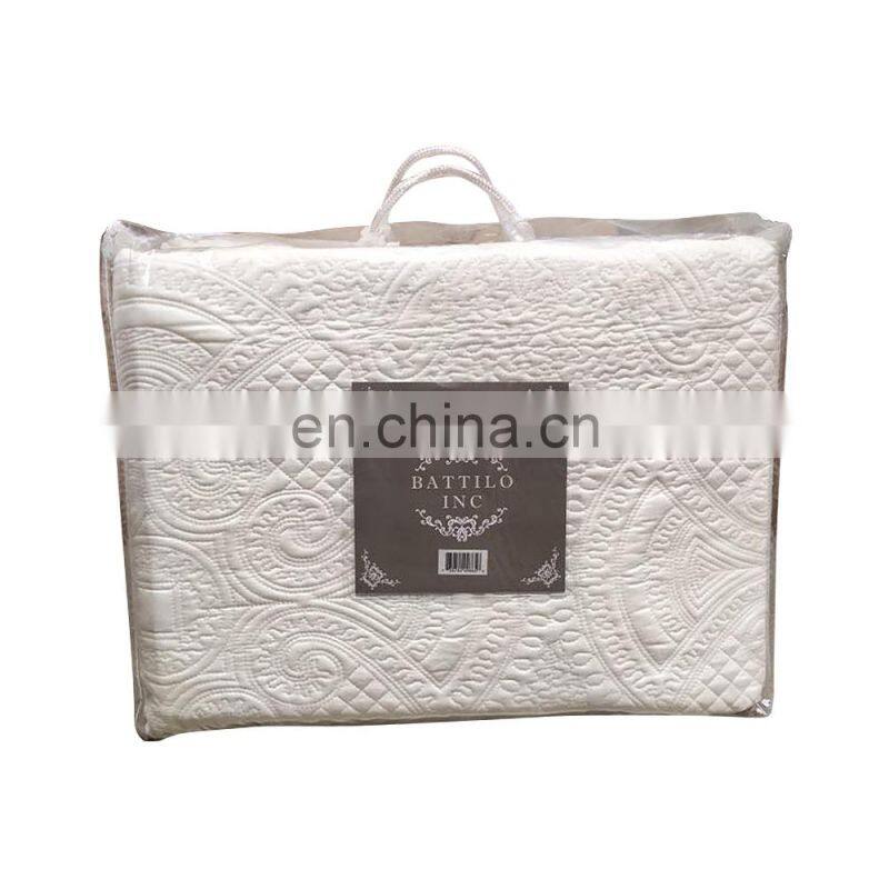 All Weather Embossed Detail Washable Quilt 106" L x 70" W and 1 Pillowcase 20x28 Inch Bedding Set