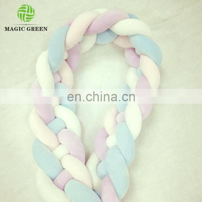 100% polyester tube hollowfiber filled machine washable super soft giant chunky minky hand knit 3D knot cushion pillow baby crib