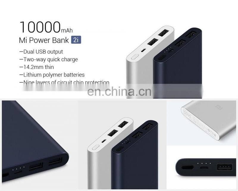 Xiaomi Original Mi Power Bank 3 18W 10000mAh Quick Charge Dual-USB Aluminium Powerbank Fast Charger Portable External Battery