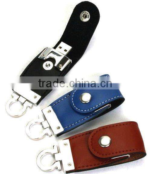 Leather wholesale full capacity USB Flash Drive 4GB 8GB 16GB 32GB keychain Pendrive 32GB flash Memory stick Pen Drive