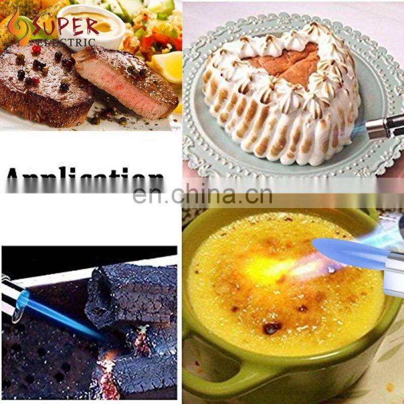 Refillable Adjustable Kitchen Flame Lighter Butane Culinary Torch with Safety Lock for Bake,BBQ(Butane Not Included)