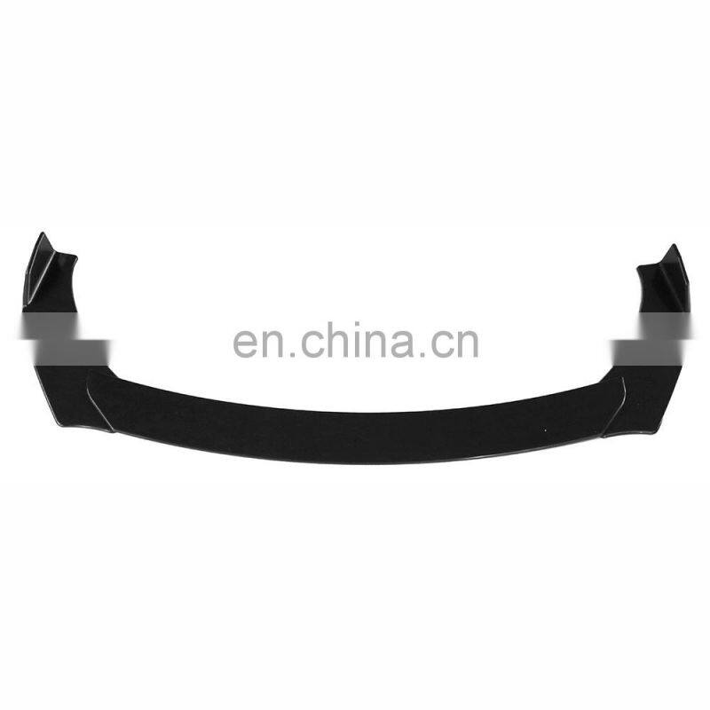 Black three-section design arrives in body kit UNIVERSAL Accessory ABS Universal front bumper lip spoiler