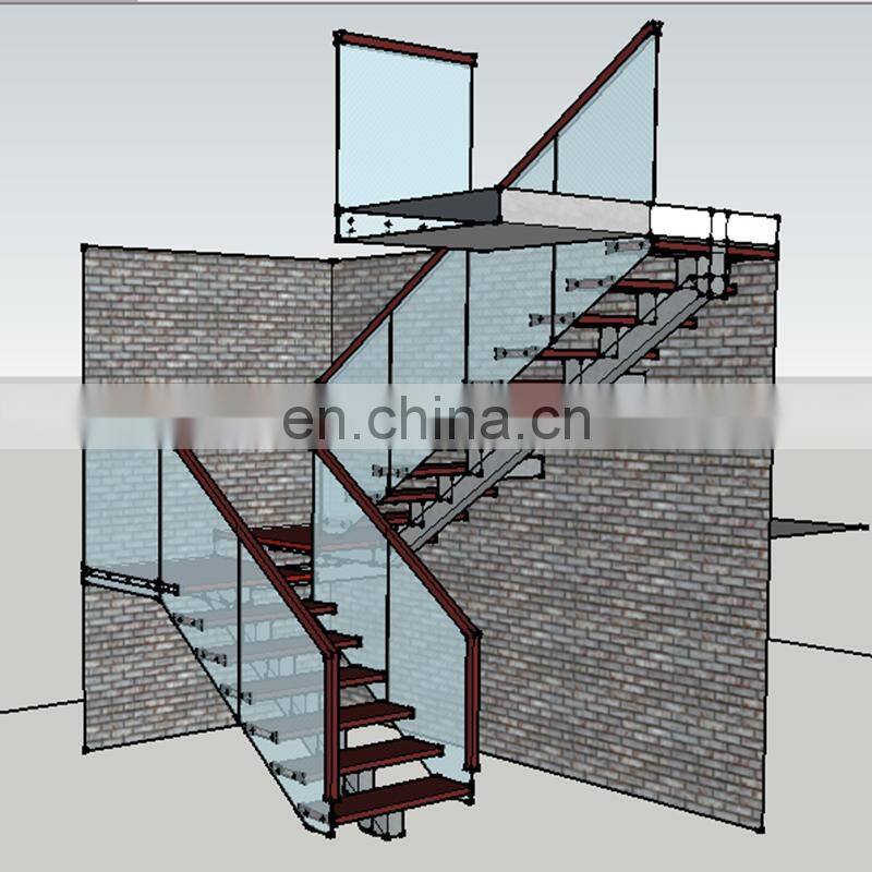 cheap price mono stringer carbon steel wood open riser winder staircase