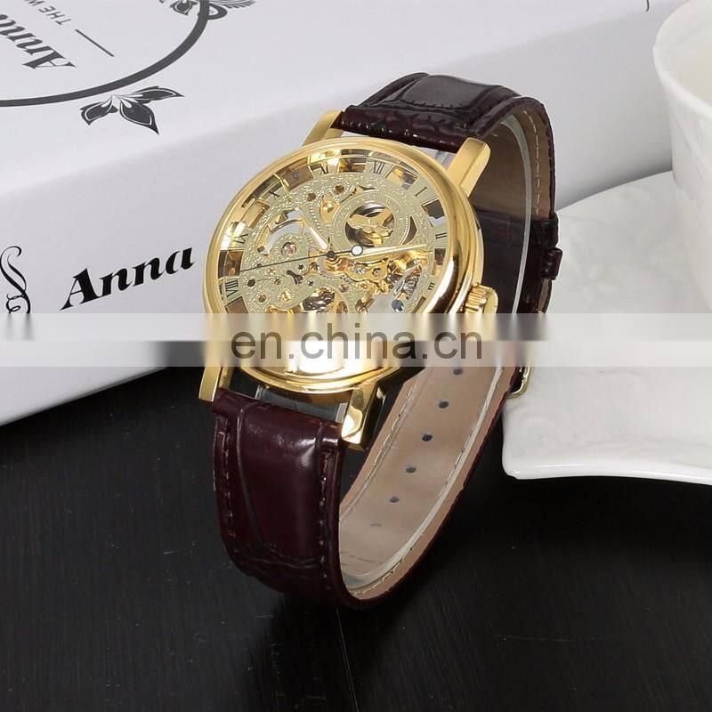 Sewor 605-1 Men Leather Strap Gold Self-winding Watch Understated Luxury Male Mechanical Wristwatch China 2020 Alloy Round SWQ25