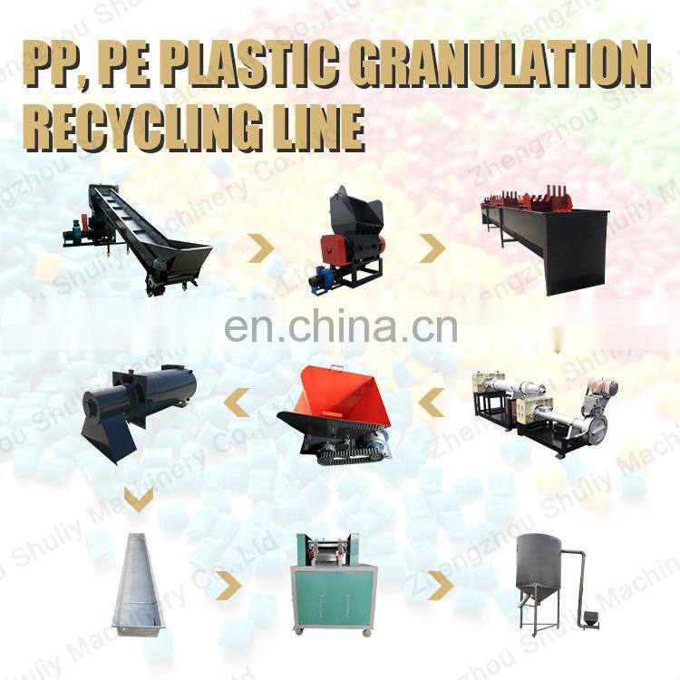 industrial PP PE hard soft waste material extruder biodegradable plastic granules recycling machine