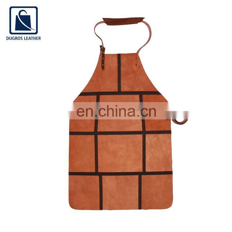 Factory Direct Supply High Quality Anthracite Fitting Widely Used Cooking Genuine Leather Apron from Indian Manufacturer