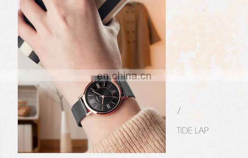 SINOBI Women Watches Unique Design Dial Quartz Clock Fashion Women Dress Wristwatch Montre Femme Stylish Quartz Ladies Watches