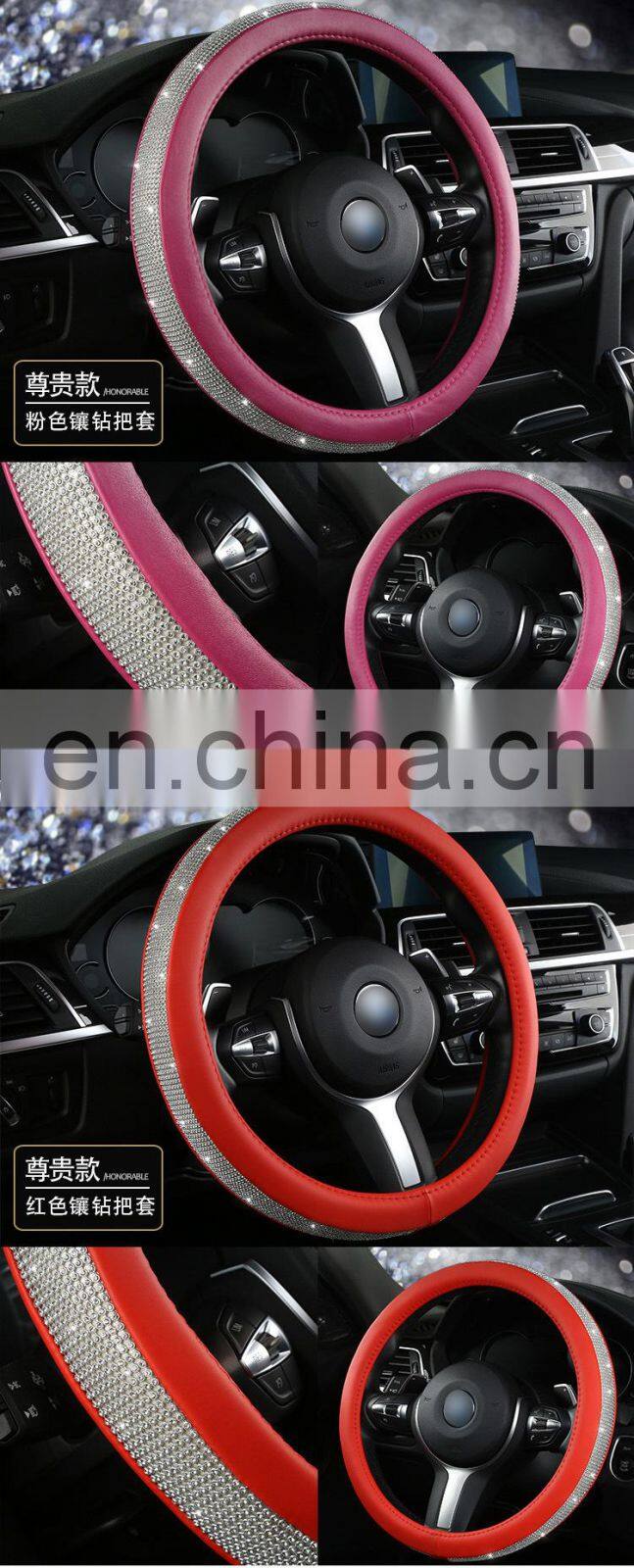 Bling Bling Car Steering Wheel Cover Protector For Women Girls Rhinestones Crystal Car Interior Decoration Auto Accessories