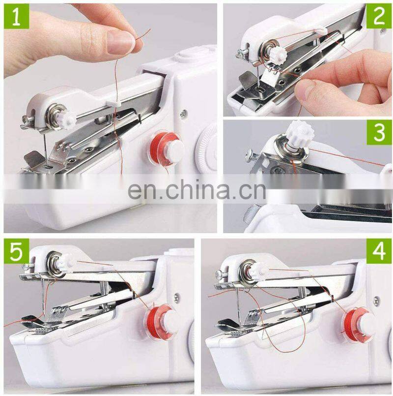 Mini Portable Handheld Cordless Sewing Machine Hand Held Stitch Home Clothes