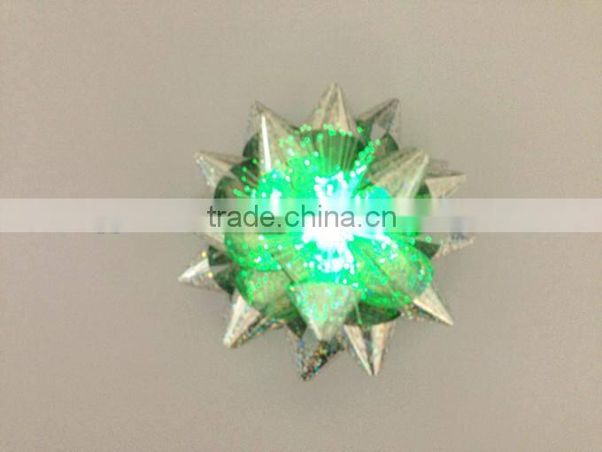 3 bows per blister LED present ribbon bow with 7 colors change for Christmas Decoration