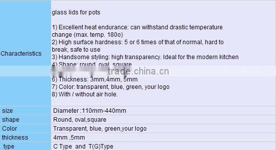 Hot sale !! High quality G-Type Tempered Glass lid