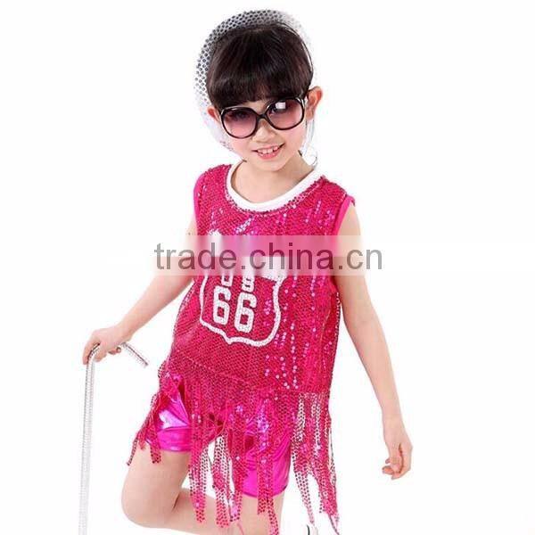 2016 new arrival Children's costumes jazz dance performance school girl dance dress costumes santa dance girls costume