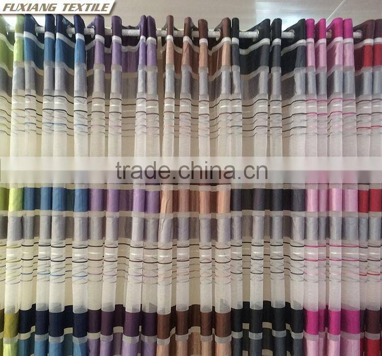 Polyester yarn-dyed jacquard stripe 8 eyelets door blue panels