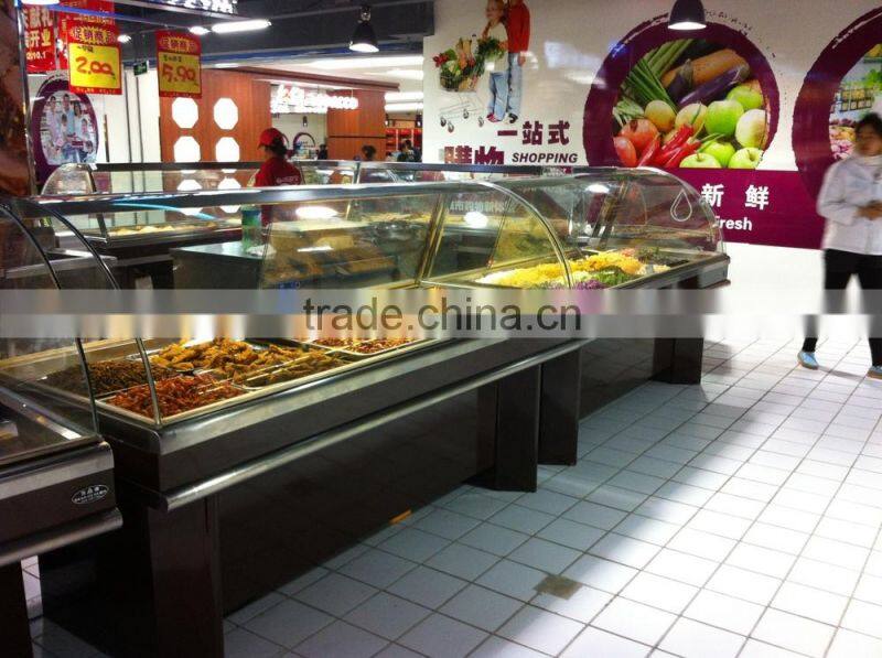 APEX supermarket deli showcase hot food display cabinets
