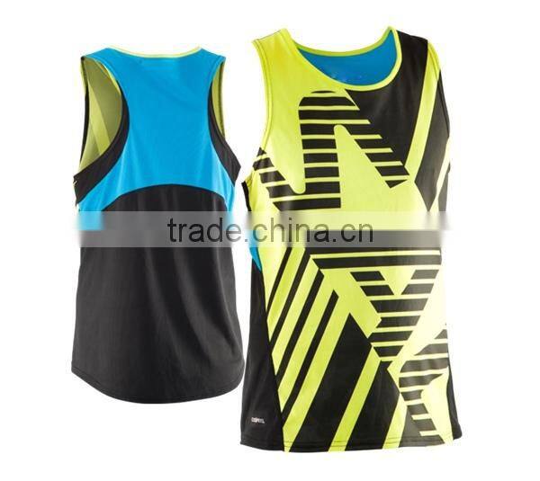 promotional custom sublimation running singlet, custom t-back singlet