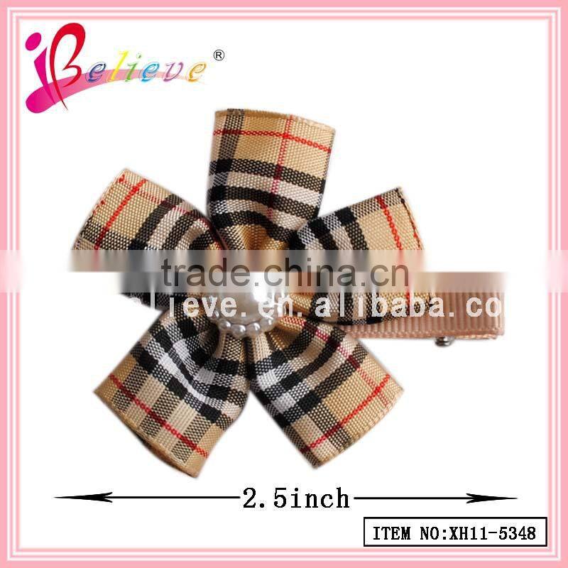 Chinese products wholesale hair clips with spring clip,make fabric flower hair clips