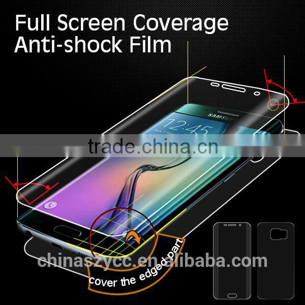 Anti-shock Clear Full Screen Coverage Screen Protector for Samsung Galaxy S6 Edge Front and Back Screen Protector Free Sample
