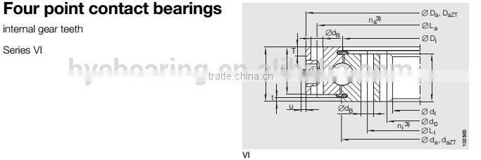 VI140326V Slewing Bearings (250x382x59mm) BYC Band High rigidity Tower Crane bearings Germany Bearing replace