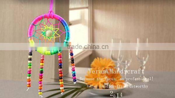Colorful wood beads Dream catcher Indian car pendant dreamcatcher
