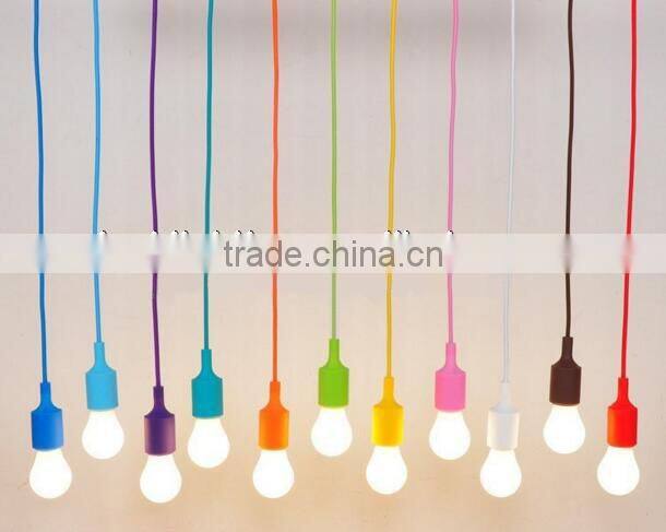 2016 Colorful Pendant Lights with E27 Silicone Lamp Holder LED Pendant Lamps