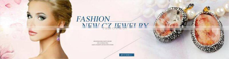 Korean flower crystal agate brooch with rhinestone ornamentnatural stones