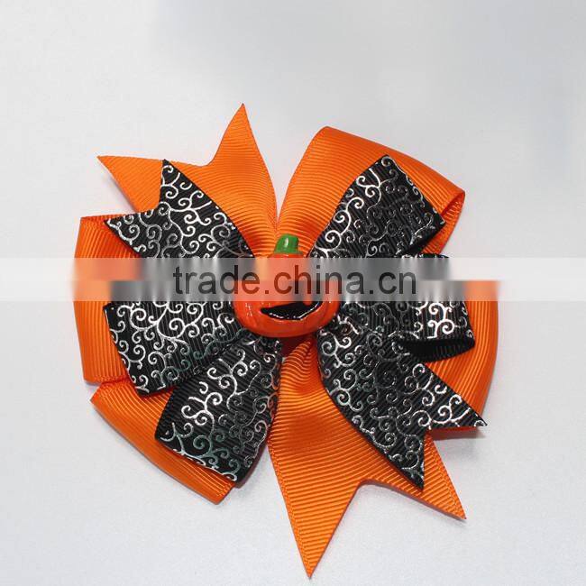 2015 children Halloween Hair Bow boutique Hair Bow accessory large thanks giving Bow With Clip CB-3380