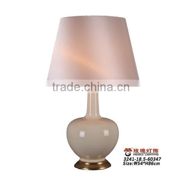 ceramic long neck table lamp in glaze finishing