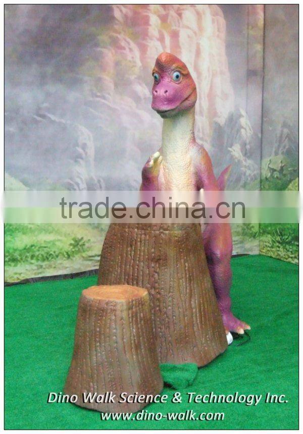 Cartoon Arm-wresting Dinosaur Characters