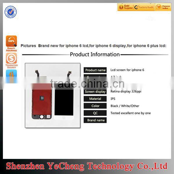 BEST selling GLASS for iphone 6 lcd one year warranty ,LCD for iphone 6 plus