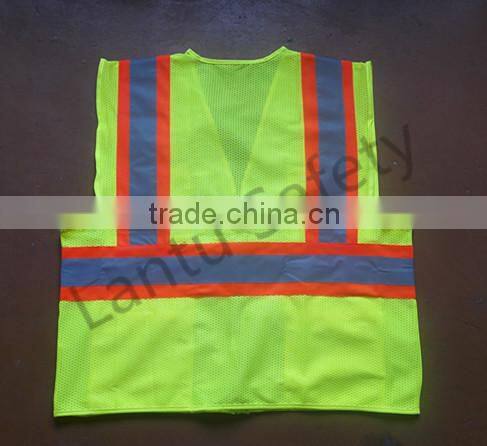 100% polyester combined fabric cheap reflective safety vest