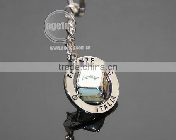 Italy Firenze Souvenirs Customized Spinning Scenery Dice Rotate Metal Revolve Dice Key Ring