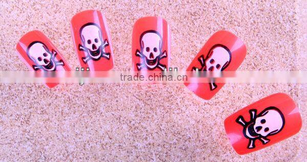 2016 Halloween fingernail false nail tips festival flamming scary nails