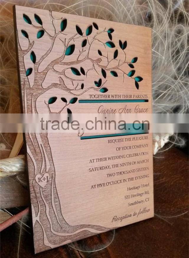 Gorgeous & creative wood tree laser cut wedding invitations